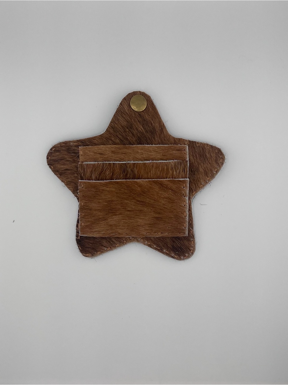 Star Shaped Brown Fur Card Holder
